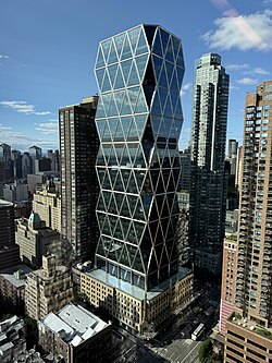 Hearst Tower as seen from the southeast in 2024