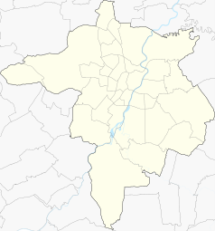 Mapa konturowa Rzeszowa, w centrum znajduje się punkt z opisem „Stadion Miejski „Stal” w Rzeszowie”