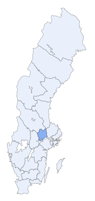 Posizion de Contea de Västmanland te la Svezia