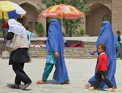 Burqa-clad women