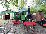 Chemin de fer du Val de Passey : Les locomotives au dépôt.