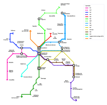 Plano Metropolitano Segovia donde aparecen las líneas a su paso por Sonsoto