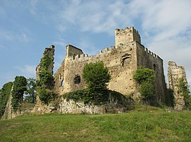 The chateau ruins in Montespan