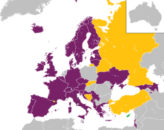 Mapa z zaznaczeniem państw uczestniczących