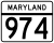 Maryland Route 974 marker