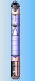 Première hypothèse de restitution du missile en coupe de 2005.