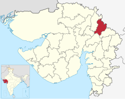 Location of district in Gujarat