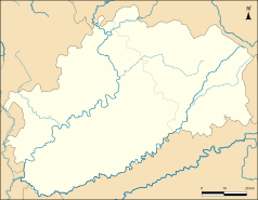 Mapa konturowa Górnej Saony, na dole znajduje się punkt z opisem „Trésilley”