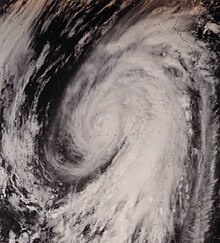 A satellite image of Hurricane Heather