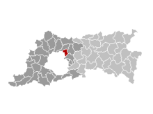 Location of Machelen in Flemish Brabant