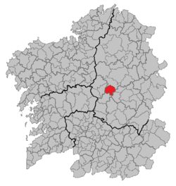 Location of Portomarín.