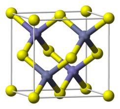 Ball and stick cell model of indium antimonide