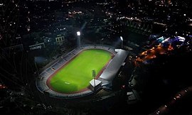 Sebuah stadion difoto oleh kendaraan udara tak berawak