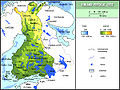 Suomen fyysinen kartta, 1932 Fysisk karta över Finland, 1932 Physical map of Finland 1920–1940