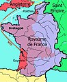 France en 1328 (au début de la guerre de Cent Ans). Territoires anglais en 1328 Royaume de France possessions des Plantagenêts en 1180