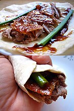 Peking duck with spring pancake