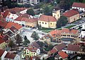 Aerial view of downtown Unhošť