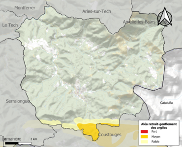 Carte des zones d'aléa retrait-gonflement des argiles.