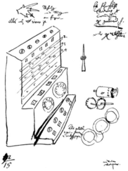 Originalzeichnung der Rechenmaschine von Wilhelm Schickard