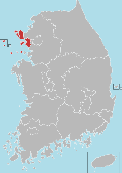 Localização de Incheon na Coreia do Sul.