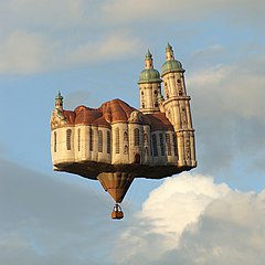 A novelty hot air balloon resembling the Abbey of Saint Gall – Kubicek Balloons