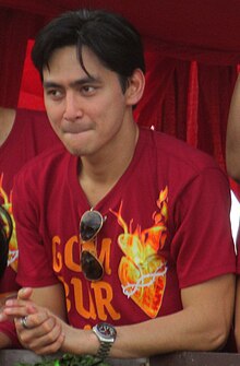 Juan on a promotional float for GomBurZa at the 2023 Metro Manila Film Festival Parade of Stars