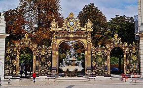 Fuente de Anfítrite con rejería de Jean Lamour (1750-1758), plaza Stanislas, Nancy