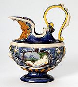 Jarra de loza vidriada de plomo con decoración aplicada (1580-1600), de Bernard Palissy, Victoria & Albert Museum, Londres