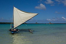 Sebuah perahu di New Caledonia