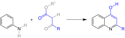 Übersichtsreaktion der Conrad-Limpach-Chinolinsynthese