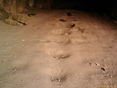 small Cave floor due to rain water from roof to cool wrought