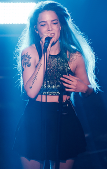 Halsey performing in 2015