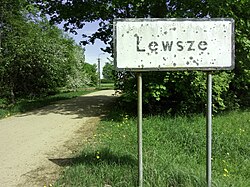 Road sign in Lewsze