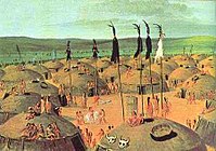 "Un vila mandan", par George Catlin