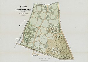 "Plan öfver Begrafningsplatsen utom Norrtull", 1880-tal.