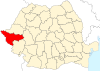 Map of Romania highlighting Timiș County