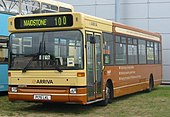 Arriva Kent and Sussex 1996 Plaxton Pointer bodied Dennis Dart SLF in a special livery for the centenary of Maidstone's buses in September 2004.