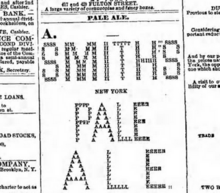 A portion of the Brooklyn Daily Eagle, 6 January 1875, showing an advertisement made from typewriter art.