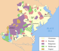 Ethnic division of Budjak (Ukraine) with self-declared Moldovans in green (1989)