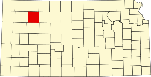 Map of Kansas highlighting Sheridan County