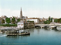 Moyen Pont vers 1900. Carte postale ancienne.