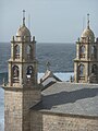 Celtic crosses topping the sanctuary of a Virxe da Barca ('Our Lady of the Boat'), Muxía