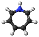 Ball-and-stick model of the Azepine molecule