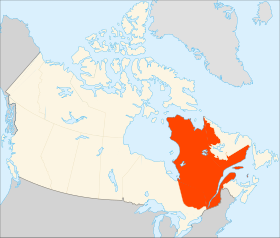 Kort af Québec