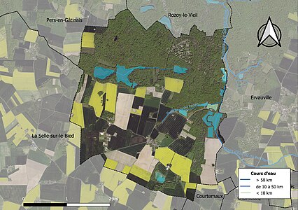 Carte orthophotographique de la commune en 2016.