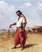 Gaucho er poltred El lazo gant Juan Manuel Blanes