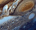 Falskolora bildo de jupitera atmosfero