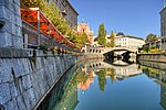 Tromostovje bridges above the Ljubljanica river