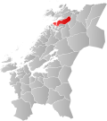 Kart over Fosnes Tidligere norsk kommune