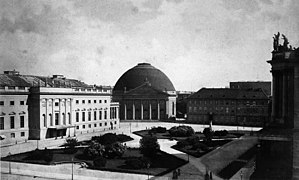 Opernplatz with undone church before 1886